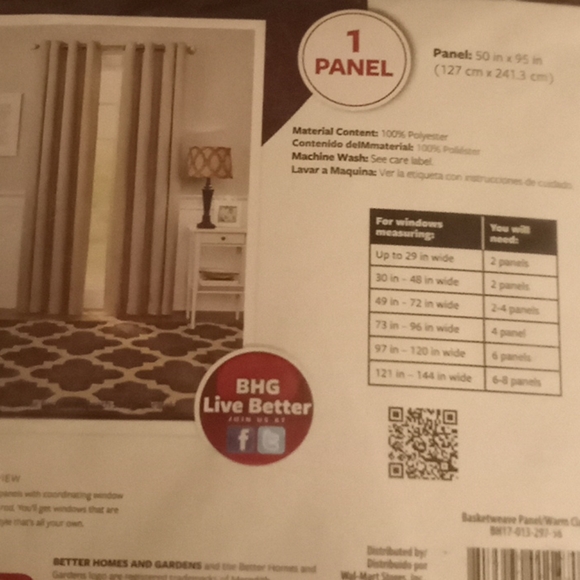 Better Home and Garden 95 inch Curtain - Picture 2 of 3